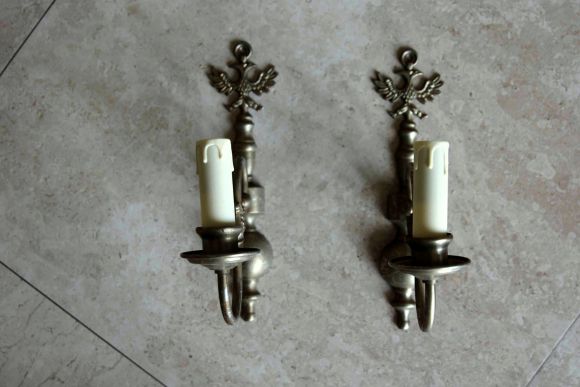 Винтажные латунные бра с орлами