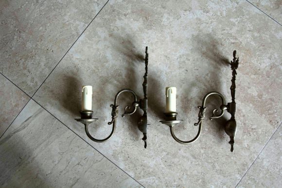 Винтажные латунные бра с орлами