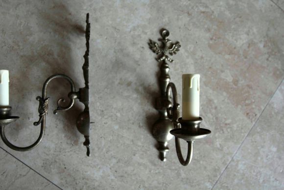 Винтажные латунные бра с орлами