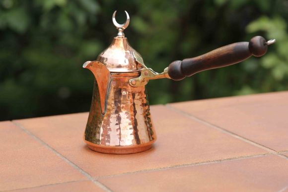 Винтажная турка с месяцем из меди. Европа. Начало 20 века