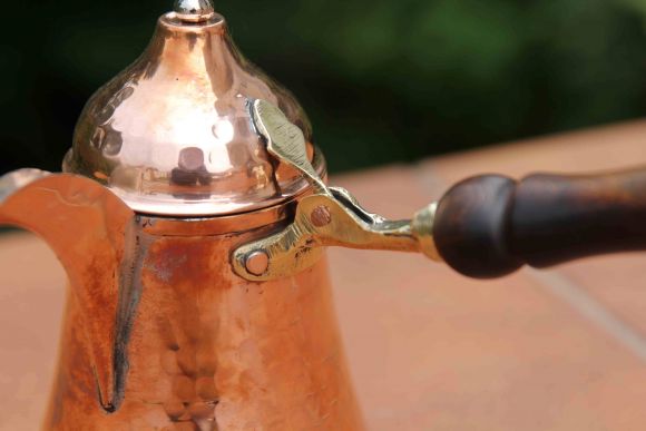 Винтажная турка с месяцем из меди. Европа. Начало 20 века