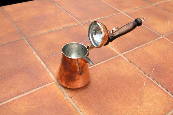 Винтажная турка с месяцем из меди. Европа. Начало 20 века