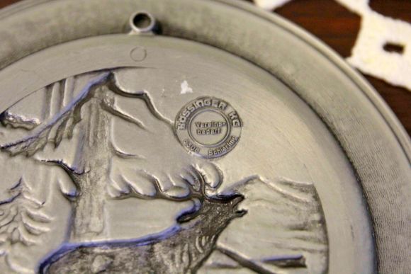 Шикарный набор оловянных тарелок ОХОТА