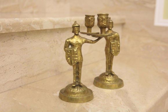 Оригинальные винтажные подсвечники "воин". Европа. Начало 20 века