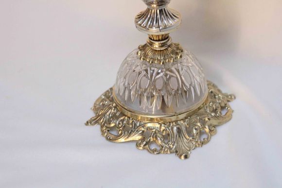 Изящная Напольная пепельница. Хрусталь, латунное литьё. Европа. Начало 20 века