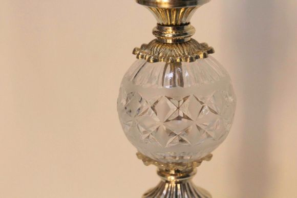 Изящная Напольная пепельница. Хрусталь, латунное литьё. Европа. Начало 20 века