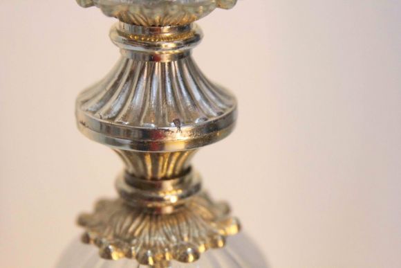 Изящная Напольная пепельница. Хрусталь, латунное литьё. Европа. Начало 20 века