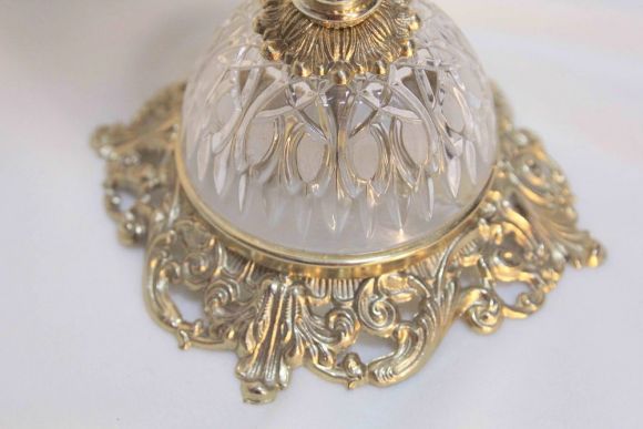 Изящная Напольная пепельница. Хрусталь, латунное литьё. Европа. Начало 20 века