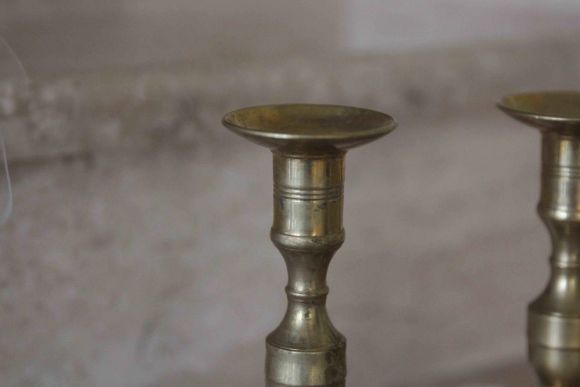 Пара замечательных подсвечников из латуни в идеальном состоянии