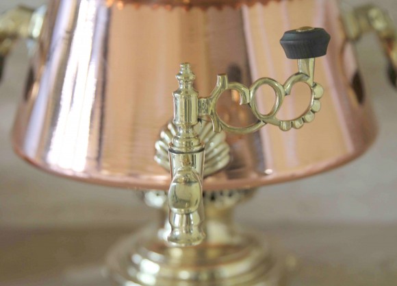 Очень редкий комбинированный самовар сложной конической формы