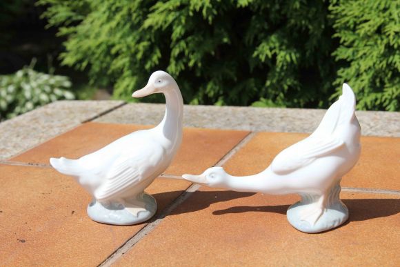 Прекрасная пара фарфоровых гусей . Испания. Середина 20 века