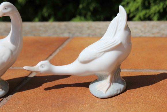 Прекрасная пара фарфоровых гусей . Испания. Середина 20 века
