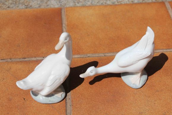 Прекрасная пара фарфоровых гусей . Испания. Середина 20 века