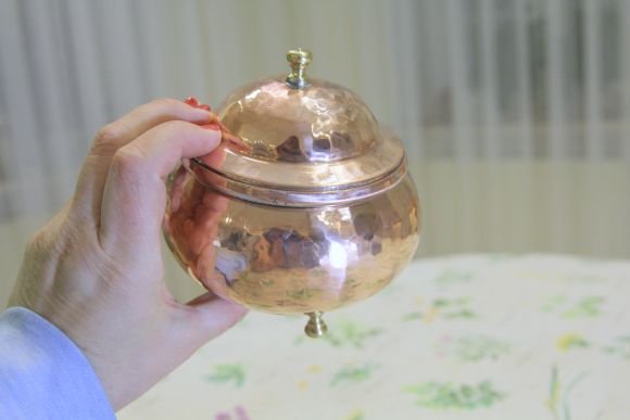 Медная винтажная баночка - сахарница