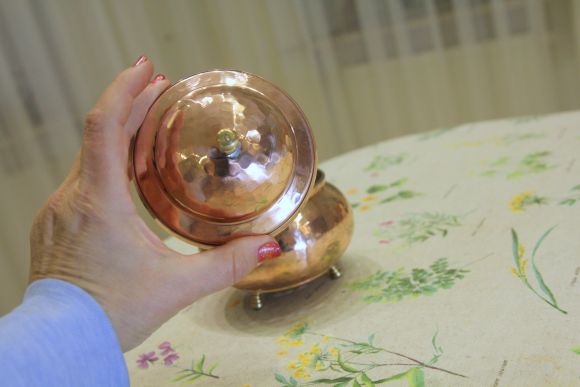 Медная винтажная баночка - сахарница