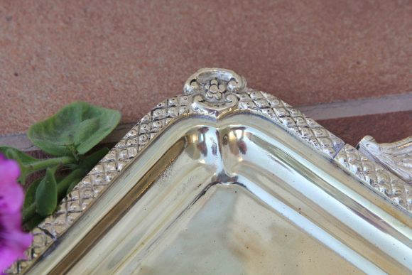 Старинный прямоугольный поднос большого размера