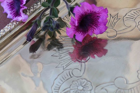 Старинный прямоугольный поднос большого размера