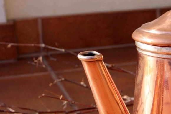 Замечательный медный кофейник с клеймом