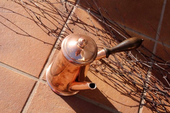 Замечательный медный кофейник с клеймом