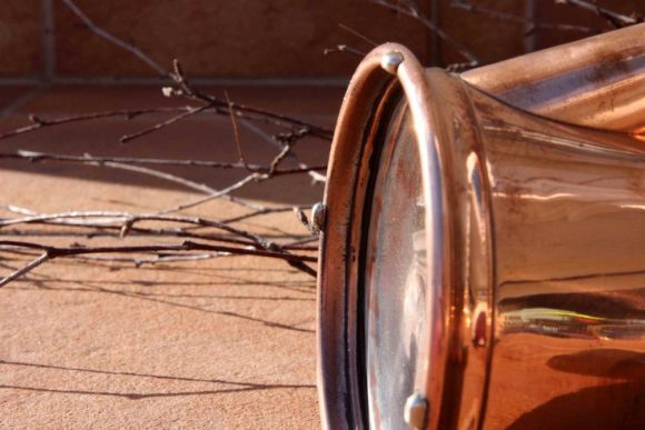 Замечательный медный кофейник с клеймом