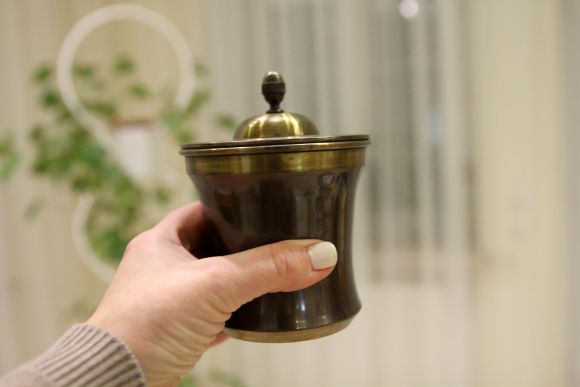 Медные винтажные баночки - стаканчики Матрёшка.