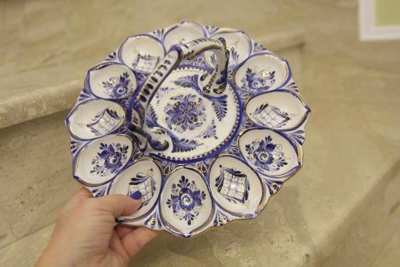 Подставка для яиц гжель. Россия. Начало 20 века