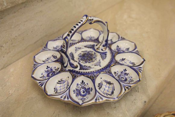 Подставка для яиц гжель. Россия. Начало 20 века