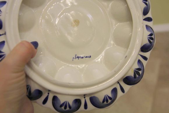 Подставка для яиц гжель. Россия. Начало 20 века