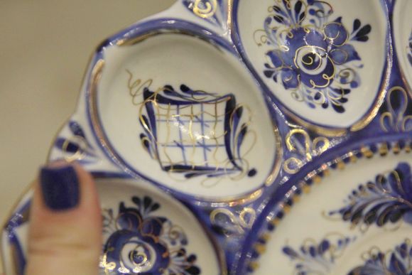 Подставка для яиц гжель. Россия. Начало 20 века