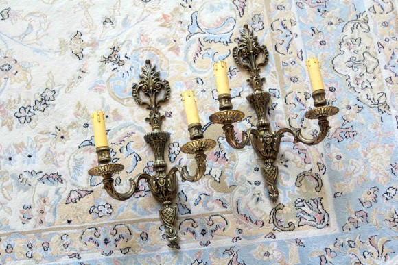 Красивейшая пара бра из латуни. Конец 19 века