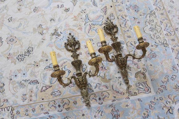 Красивейшая пара бра из латуни. Конец 19 века