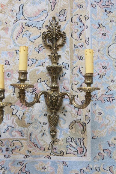 Красивейшая пара бра из латуни. Конец 19 века