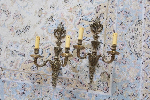 Красивейшая пара бра из латуни. Конец 19 века