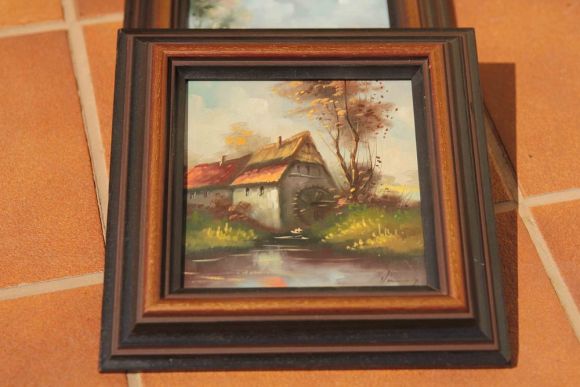 Замечательные антикварные картины домики. Европа. Начало 20 века