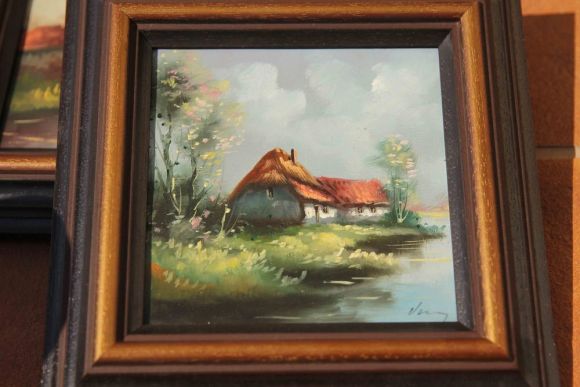 Замечательные антикварные картины домики. Европа. Начало 20 века