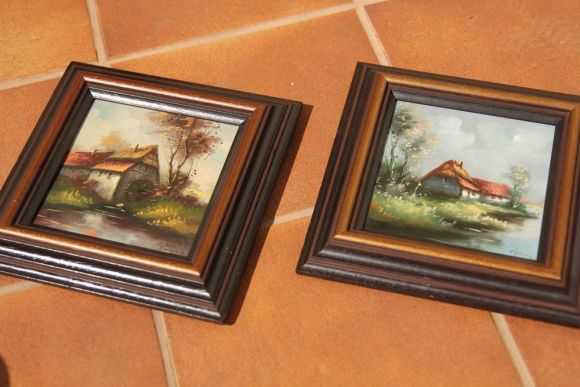 Замечательные антикварные картины домики. Европа. Начало 20 века
