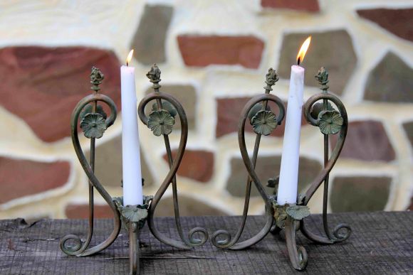 Невероятные старинные подсвечники. Редкие, в шикарной патине