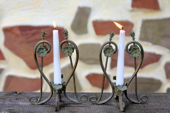 Невероятные старинные подсвечники. Редкие, в шикарной патине