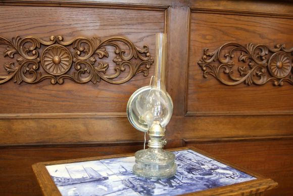 Интересная антикварная керосиновая лампа. Европа. Начало 20 века