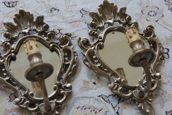 Уникальные старинные бра с зеркалами