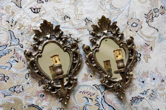 Уникальные старинные бра с зеркалами