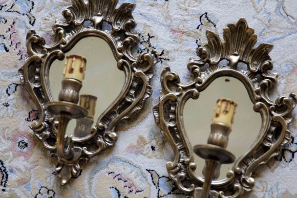 Уникальные старинные бра с зеркалами