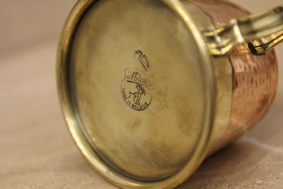 Кофейный набор на подносе. 3 предмета. Медь. Латунь