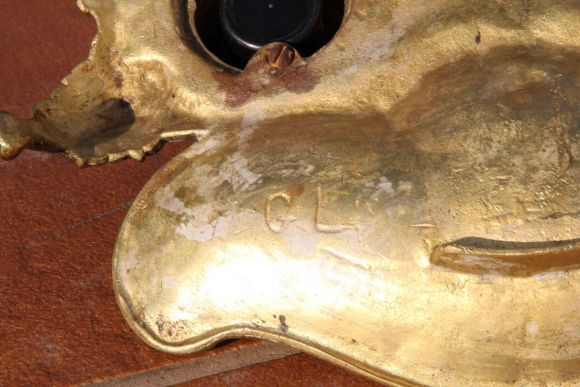 Старинная чернильница из бронзы с патиной. Европа. Начало 20 века