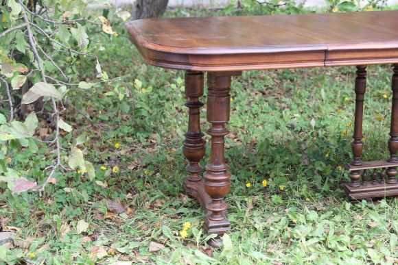 Антикварный раскладной дубовый стол