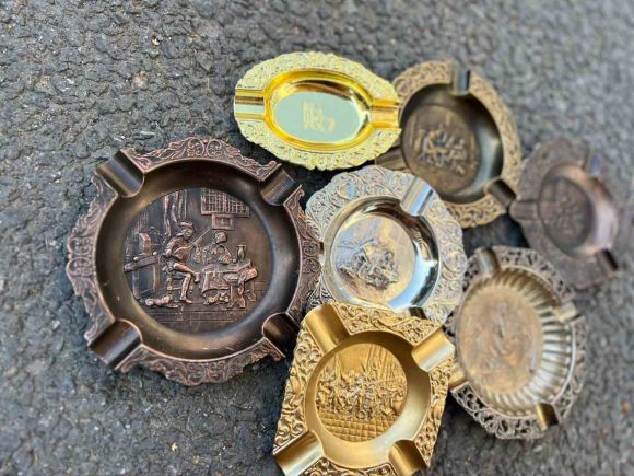 Оловянная пепельница с вставкой. Германия