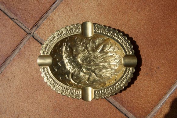 Овальная тяжелая пепельница. Сюжет охота. ТЕТЕРЕВ