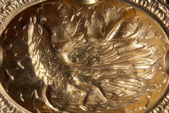 Овальная тяжелая пепельница. Сюжет охота. ТЕТЕРЕВ