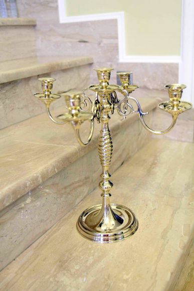 Роскошный латунный канделябр на 5 свечей