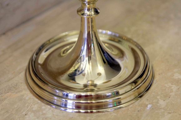 Роскошный латунный канделябр на 5 свечей